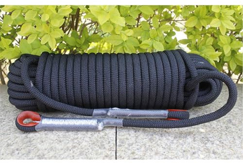 8mm Statisches Kletterseil 15m (49ft) 25m (82ft) 50m (164ft) 100m (328ft) 150m (492ft) 200m (656ft) Outdoor-Kletterseil Fluchtseil Eiskletterausrüstung Fallschirmseil Der Feuerwehr ( Color : Black , S