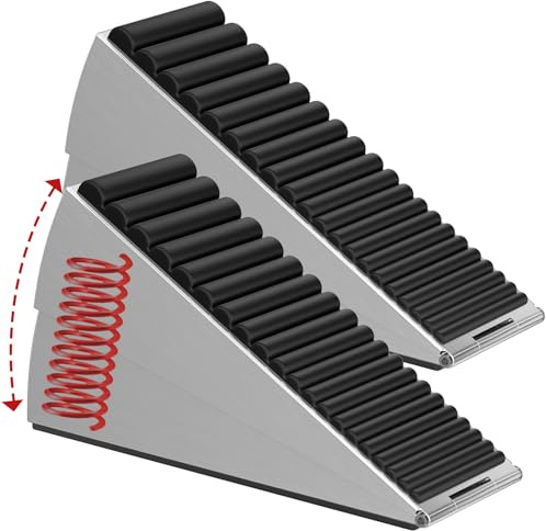 Optish Türstopper für die Unterseite der Tür, 2 Stück, robuste Türstopper, große hohe Türkeilstopper für Boden, 7,6 cm hoch, verstellbar, federbelastet, passend für jede schwere Tür
