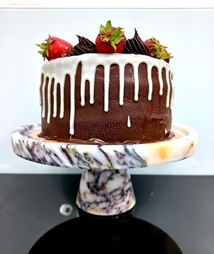 Marmor-Kuchenständer, Servierplatte mit Sockel, Servierplatte für Kuchen (Breite: 12 Zoll