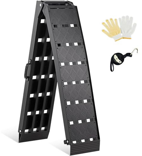 gardhom Aluminum Loading Ramp 228x30.5cm Folding Motorcycles Ramp 680KG Loading Capacity for ATV UTV Trucks Motorbike, 1Pack