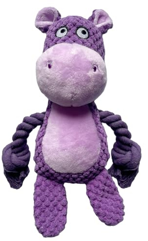 YUREMEEY Giochi con Squeak Interattivo per Cani, Giocattoli per Cuccioli da Masticare, Peluche Cane con Cigolio per a Cani di Piccola e Media Taglia, Ippopotamo