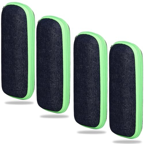 WONAVEHY Hartschalen-Brillenetui, Unisex für Männer und Frauen, 4 Stück, Grün, One Size