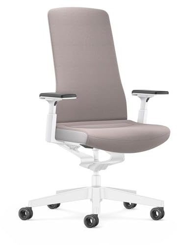 Interstuhl Bürostuhl Pure Interior Edition - Der Schreibtischstuhl der Sich an Gewicht und Bewegung anpasst - ergonomische Smart-Spring Technologie - Made in Germany (4D-Armlehne, Taupe | Weiß)