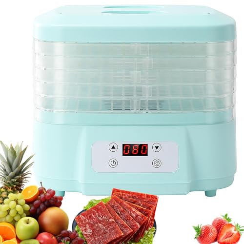 Disidratatore Alimentare Domestico con Display Digitale LCD, Essiccatore per Frutta a 6 Strati 200 W con Timer Regolabile 24 Ore e Controllo della Temperatura 35-80 ℃, Essiccatore per Frutta