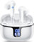 Bluetooth Kopfhörer, Kopfhörer Kabellos Bluetooth 5.3 In Ear Kopfhörer mit Mic, 40Std HiFi Stereo Bass Sound Wireless Kopfhörer Noise Cancelling Earbuds IP7 Wasserdicht Ohrhörer USB-C LED Anzeige Weiß