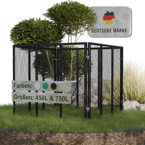 Heimfleiss® Komposter Garten Metall 450L 80x80x70 cm - Pulverbeschichtet | Komposter Metall & Metallkomposter mit Stecksystem | für Rasenschnitt, Laub & Biomüll | gute Belüftung für Kompost