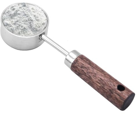 Cuchara medidora para café, cuchara medidora de acero inoxidable con mango