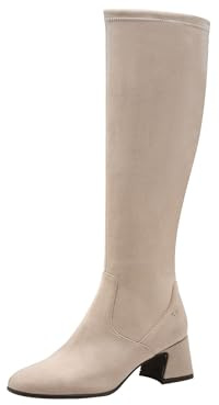 Tamaris Femme Damen Long Boot Heel 1-25520-45 Botte Haute Jusqu'au Genou, Taupe, 40 EU