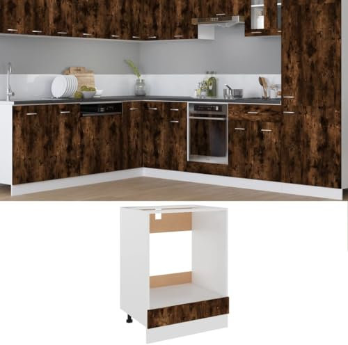 UJCHVHN Artikel: Ofenschrank, Räuchereiche, 60 x 46 x 81,5 cm, Holzwerkstoff, Schränke und Aufbewahrung, Küchenschränke