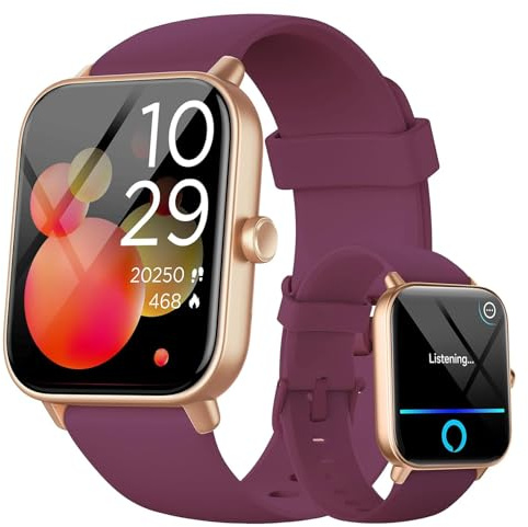 Fitpolo Smartwatch Damen mit Telefonfunktion, Smartwatch mit Alexa, 1.8 Fitness Tracker mit Herzfrequenz SpO2 Stress Schlafmonitor, Fitnessuhr IP68 Wasserdicht Sportuhr Damen für Android iOS