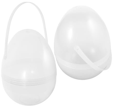 BESTonZON 2stücke Aufbewahrungsbox Für Eier Aus Transparent Befüllbar Mit Griff Organizer Für Kleine Gegenstände Dekoratives Display Für Kinderzimmer
