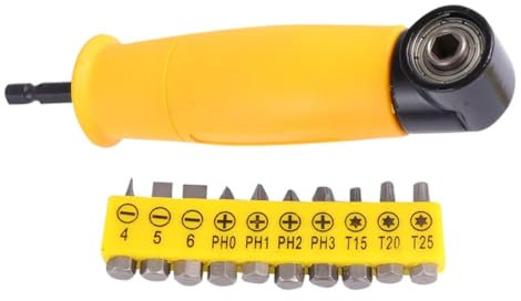 DIYEAH 90degré Tournevis à Angle Droit Degrés Adaptateur De Perceuse Coudé Tournevis Angle Pour Changer Embout Rapidement Compatible Avec Perceuses Et Clés à Douille Électriques