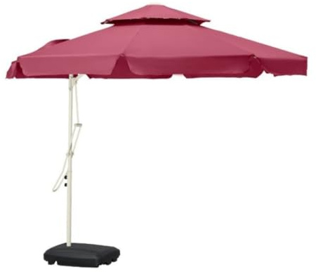 NESPIQ Parasol De Plage Grand Parasol De 8,2 Pieds avec Base, pour Cour Extérieure, Jardin, Plage, Carré, Double Dessus Mobilier De Jardin(B)