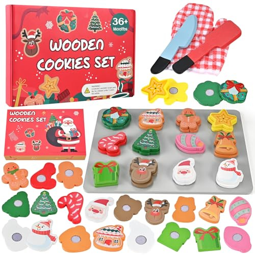 Wooderma Wooden Toys, Slice and Bake Cookie, Play Food Toy | Kitchen Accessories, Tea Set for Toddlers, Role Play Toys for 3+ Year Old Boys & Girls, Christmas, Birthday, Festival Gift