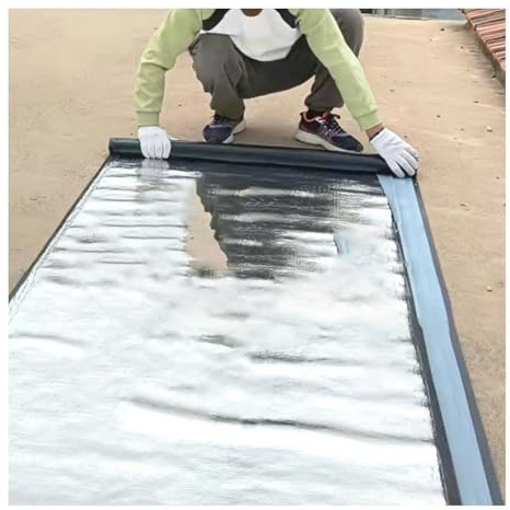 Negro Rollo Adhesivo de Tela Asfáltica,sellador de juntas y grietas de primera calidad for estacionamientos,Impermeable Sellador Adhesivo,Fácil aplicación(THK1.5mm/W1*L7m)