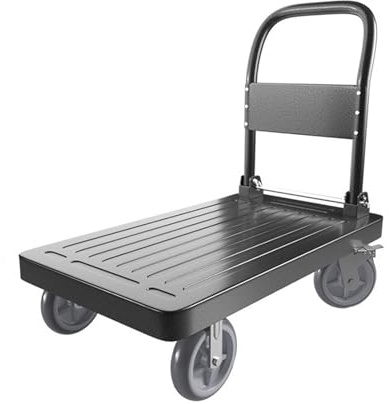 Carretilla de Mano Carretilla de Plataforma Plegable Multifuncional con Ruedas Goma 6 Pulgadas for Uso Industrial y Comercial Transpaleta Manual
