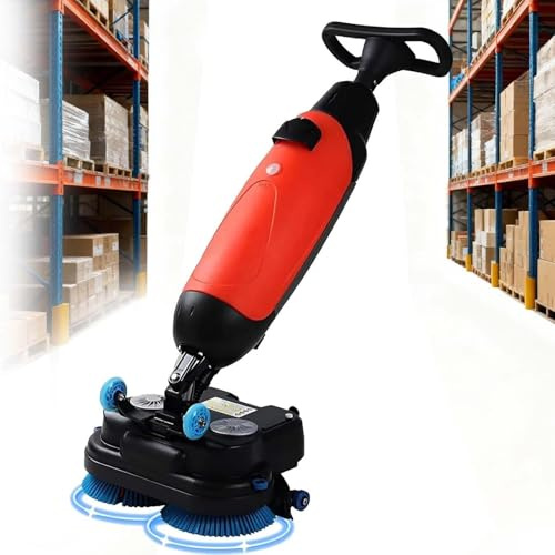 Lavasciuga pavimenti commerciale - Lucidatrice multifunzione, lavasciuga pavimenti senza fili, lavasciuga pavimenti a spinta, 1200 m²/h,con larghezza di pulizia di 430mm,doppie spazzole rotanti Red