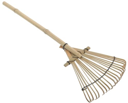 COLLBATH Mini Râteau de Jardin Zen en Bambou Tissé la Main, 18×53,5 Cm, 20 Dents pour Bac à Sable et Bonsaï, Outil Miniature Décoratif pour Jardin Japonerie et Aménagement Intérieur