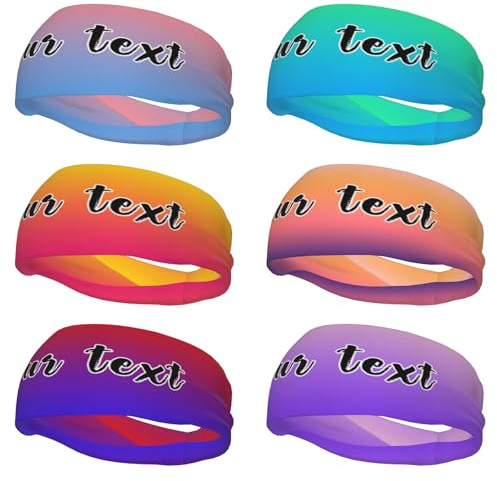 Personalisierte Sport-Stirnbänder, individuelle Schweißbänder für Männer und Frauen, mit Foto, Logo, Text, Nummer, Headwraps Feuchtigkeitstransport, dehnbare Haarbänder für Laufen, Fitnessstudio