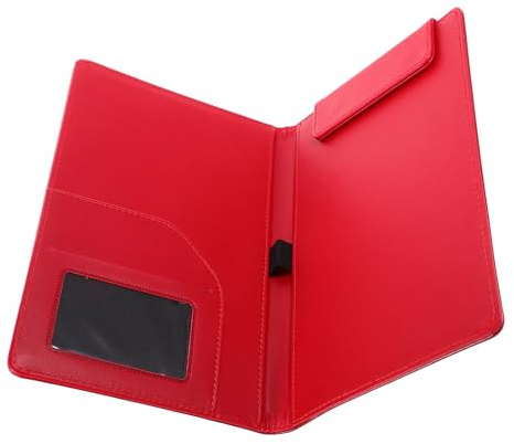 Magnetisches Klemmbrett A5 Rot aus Pu für Rechnungen und Menüs | Wiederverwendbar, Kleines Format, Ordnet Lose Blätter, Schützt Unterlagen, Büro und Gastronomie