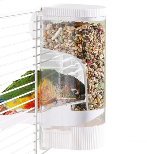 Automatisk Fågelmatare Dubbelställ Automatisk Transparent Husdjurstillbehör | Fågelbur Matdispenser För Finkar Munkparakiter TrädBakInnerLandskaps Park Balkong Och