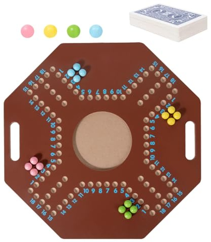 Wooden Board Bead Game - Folding Strategy Puzzle Board, Logic Thinking Bead Toy | Educational Brain Training Games Set, Portable Travel Tabletop Activity, Classroom Family Game Night Entertainment Ki