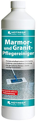 HOTREGA Marmor und Granit Pflegereiniger 1 Liter | Konzentrat für streifenfreie Natursteinpflege | Ideal für Marmor & polierte Granitoberflächen