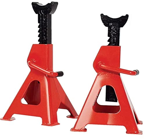 Mannesmann Brüder Unterstellbock, Tragkraft 3 t, 10-Fach höhenverstellbar bis 420 mm, TÜV/GS-geprüft, Stahl, für Pkw/Werkstatt/Kfz, 2er-Set | M 005-T