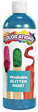 Colorations Washable Glitter Paint, Turquoise, Non Toxic, Vibrant, Bold, Kids Paint, Craft, Hobby, Fun, Art Supplies, 16 oz.