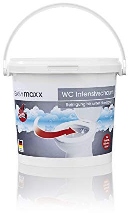 EASYmaxx WC-Intensivschaum für intensive Reinigung bis unter den Rand | Extra starker Kraftschaum löst Kalkablagerungen und Urinstein in Toilette, Urinal und Bidet auf Sauerstoffbasis