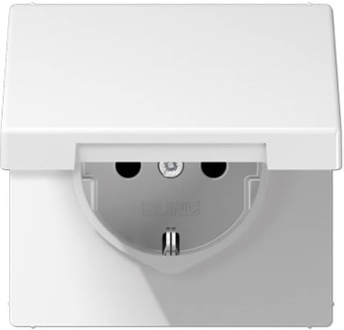 JUNG LS1520KIKLWW SCHUKO-Steckdose mit Klappdeckel Safety Alpinweiß Serie LS