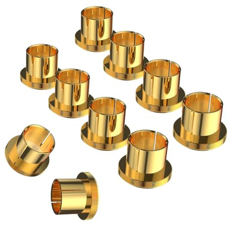 Audiocrast 10x RCA Caps, Gold Plated Copper RCA Protective Caps RCA Noise Stopper HiFi RCA Dust Caps Protective Covers for RCA Chassis RCA Sockets RCA Plug Jacks to Prevent Dirt, RF, RFI, EMI