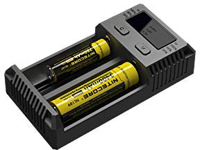 Nitecore New i2 (2016 Version) Intelligent Charger Universal Smart-Ladegerät mit WINGONEER USB-LED-Licht