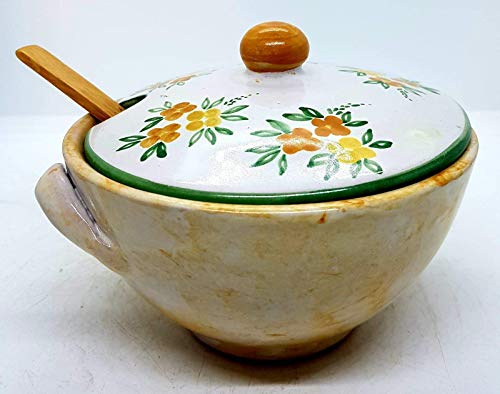 Formaggiera Linea Fiori Arancio Dipinto a mano Le Ceramiche del Castello Pezzo Unico Made in Italy