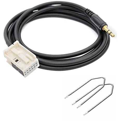 Sound-way Câble Adaptateur AUX in Auxiliaire Compatible avec Autoradio Peugeot, Citroen RD4 12 pin
