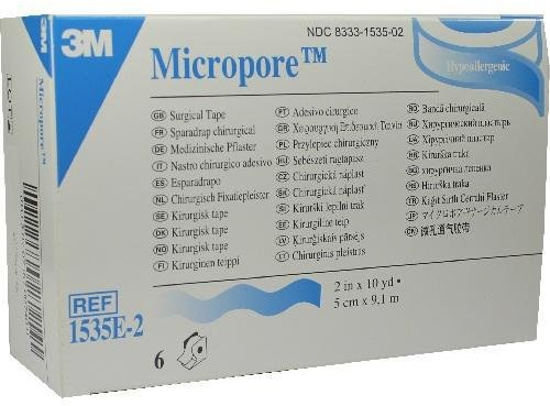 MICROPORE Vliespfl.5 cmx9,1 m weiß m.Spend.1535-2 6 St