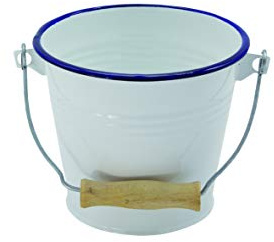 Krüger Emaille Mini-Eimer Husum 1 L | Kräuter-, Deko- & Utensilieneimer | PFAS-frei | Schnitt- & kratzfest | Geschmacksneutral | Leicht zu reinigen | Für Küche, Haushalt & Deko