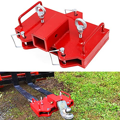 ELITEWILL Récepteur d'attelage de remorque de 5,1 cm pour fourches à palettes doubles