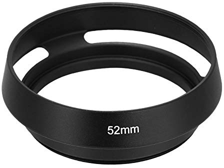 Paraluce Universale per Fotocamera, 39 mm, 43 mm, 52 mm, 58 mm Copertura Parasole per Fotocamera Cava in Lega di Alluminio(52MM)