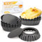 Cyimi 12 stampi per torta di uovo, da 7.6 cm, mini tortiera rimovibile, stampo per cupcake e muffin, in latta per cottura a forma di torta in acciaio al carbonio, riutilizzabile, dolci, 7.6 cm
