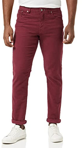 Hackett London Moleskin 5 Pkt Pantalones, Zinfandel, 33W / 32L para Hombre