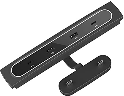 Center Console USB Hub, 4 in 1 USB Hub Center Console Docking Station Quick Charge Multiport Hub Adapter With LED Light Compatible with M-o-d-e-l 3 M-o-d-e-l Y 2021