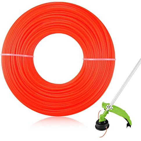 Zocipro Rasentrimmer Faden 2,4 mm x 100m, Nylon Mähfaden, Trimmerfaden für Rasentrimmer, Freischneider Schnur Round für Park Garden Yard Rasen Gras,Orange