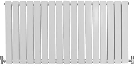 Radiatori Termosifoni in Acciaio Calorifero a Doppio Strato a Pannelli Piatti Riscaldamento Centralizzato Colonna Termosifone Orizzontale Radiatore a Parete - Bianco Lucido - 60 x 119 cm