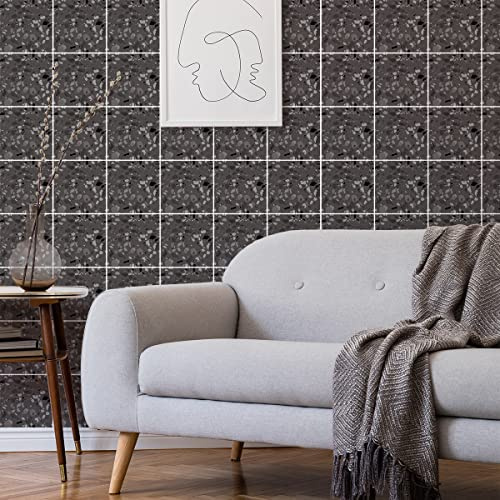 Ambiance Sticker Vinilos Autoadhesivos, Decoración de Paredes, Adhesivos de Azulejos para Baño y Cocina Azulejos de Cemento Guilina - 30 Vinilo Azulejos de 20 x 20 cm