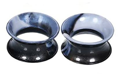 Homxi 2 st set med öronexpander, 6–25 mm, expander i silikon öra, utvidgning, kit, ihålig bygel, svart, vit, 16mm, Silikon, Ingen ädelsten