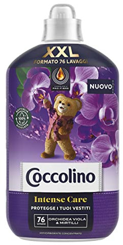 Coccolino Ammorbidente Concentrato Orchidea Viola e Mirtilli, Ammorbidente Lavatrice Intense Care con Tecnologia Pro-Fibre, Formato XXL Fino a 76 Lavaggi, 1750 ml