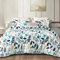 Whale Flotilla Edredón de 200 x 200 cm, Transpirable y Supersuave, edredón para Las 4 Estaciones con 2 Fundas de Almohada, diseño de Hojas Azules