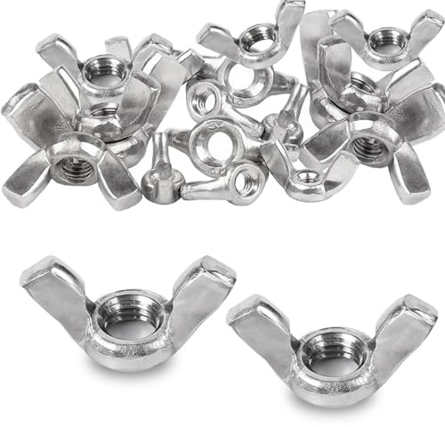 GothicBride 25 Stück Flügelmutter M8, Edelstahl 304 Hand Schraub | Flügelmuttern Schmetterlingsmutter DIN 315 Rostfreie Wing Nut, Standard Schmetterlingsmuttern für Flügelschraube