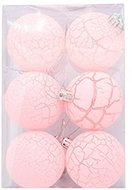 Bolas de Navidad grandes, 6 bolas de Navidad, decoración de árbol de Navidad, decoración colgante de 8 cm, decoración roja para árbol de Navidad (rosa, A)